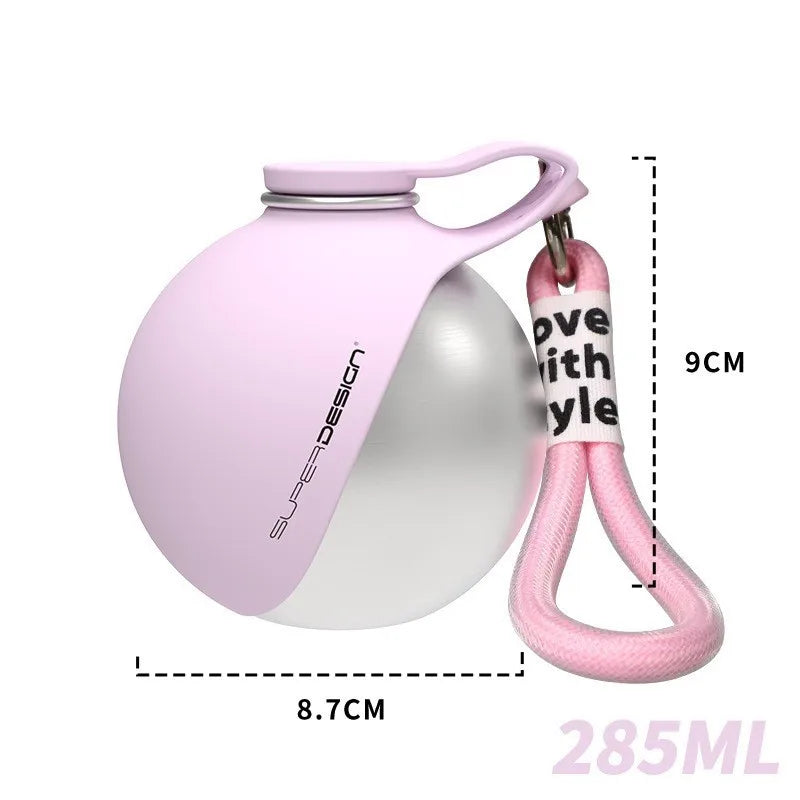 Portable Dog Water Bottle Stainless Steel Travel Cat Water Dispenser with Bowl No-Spill Puppy Water Bottle for Walking Hiking