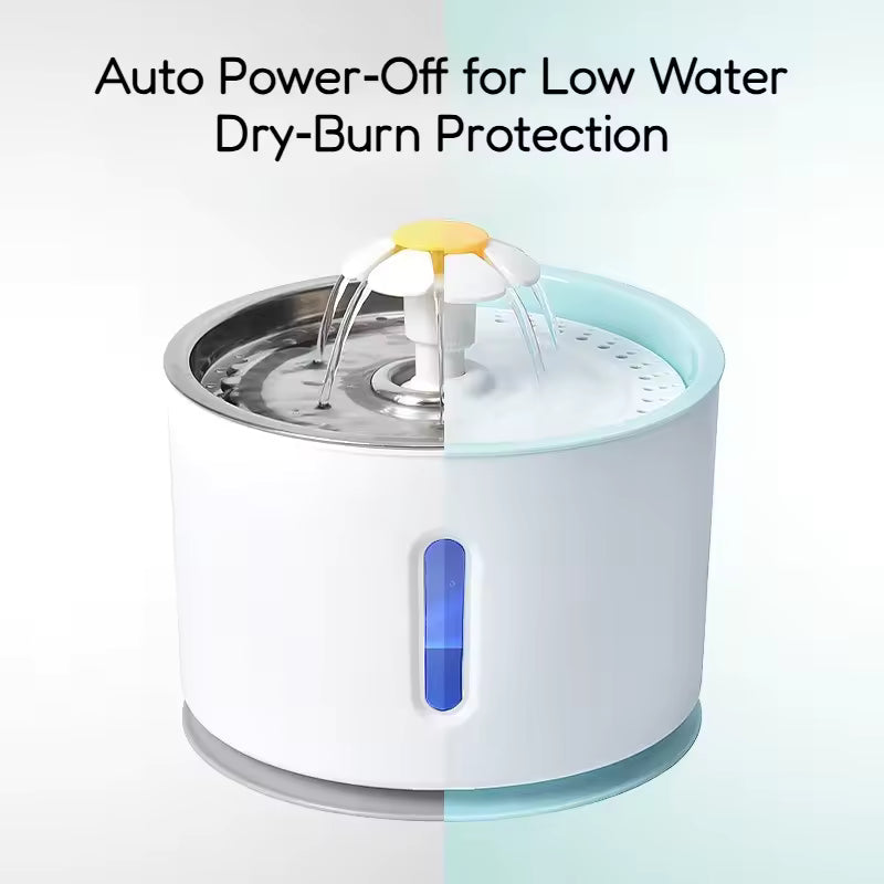 Electric Cat Water Fountain – Auto Power-Off for Low Water