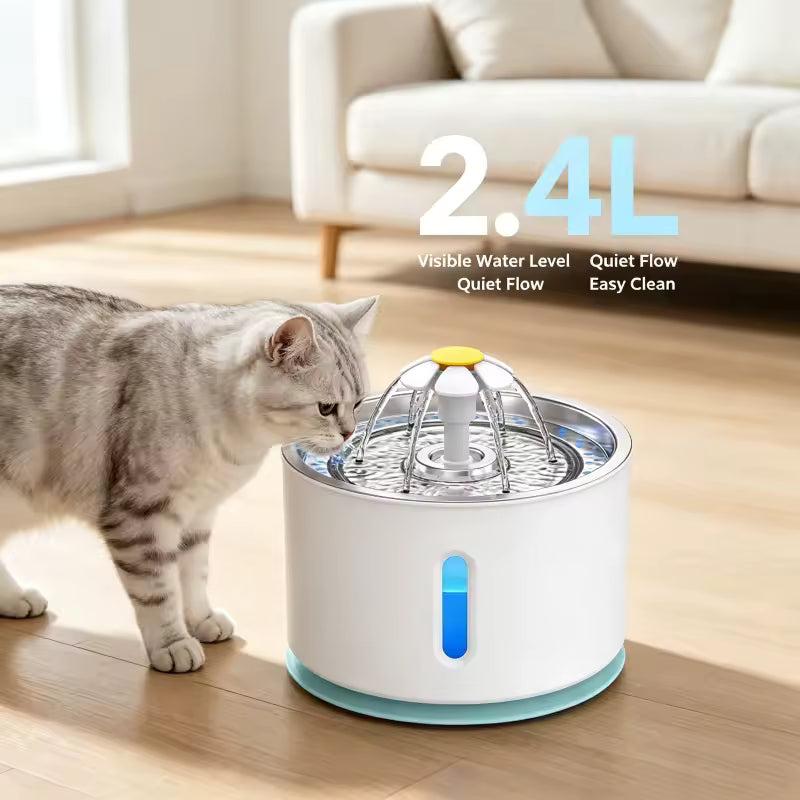 Electric Cat Water Fountain – cat drinking from fountain