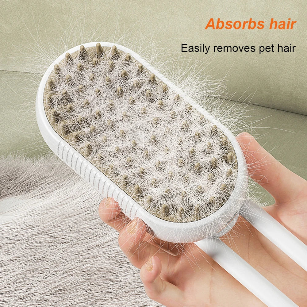 Revolutionary 3-in-1 Pet Electric Steam Brush for Effortless Grooming and Massage - Perfect for Cats and Dogs