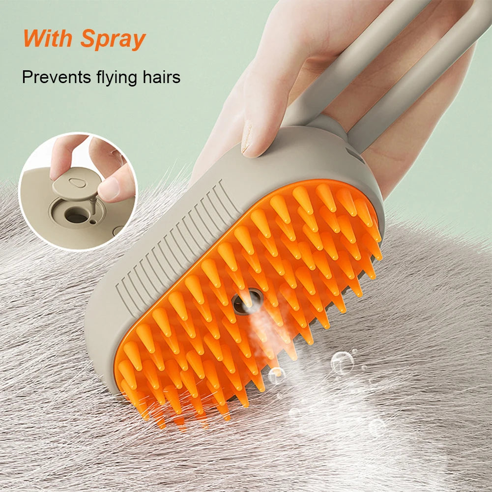 Revolutionary 3-in-1 Pet Electric Steam Brush for Effortless Grooming and Massage - Perfect for Cats and Dogs