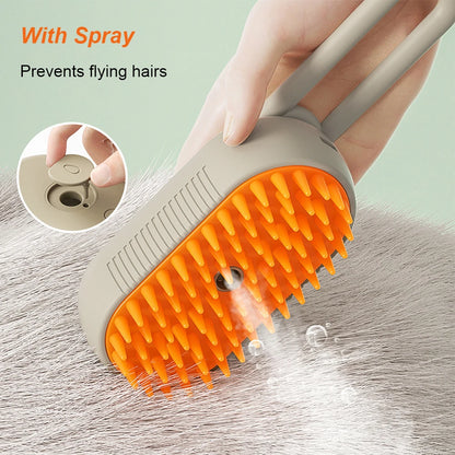 Revolutionary 3-in-1 Pet Electric Steam Brush for Effortless Grooming and Massage - Perfect for Cats and Dogs