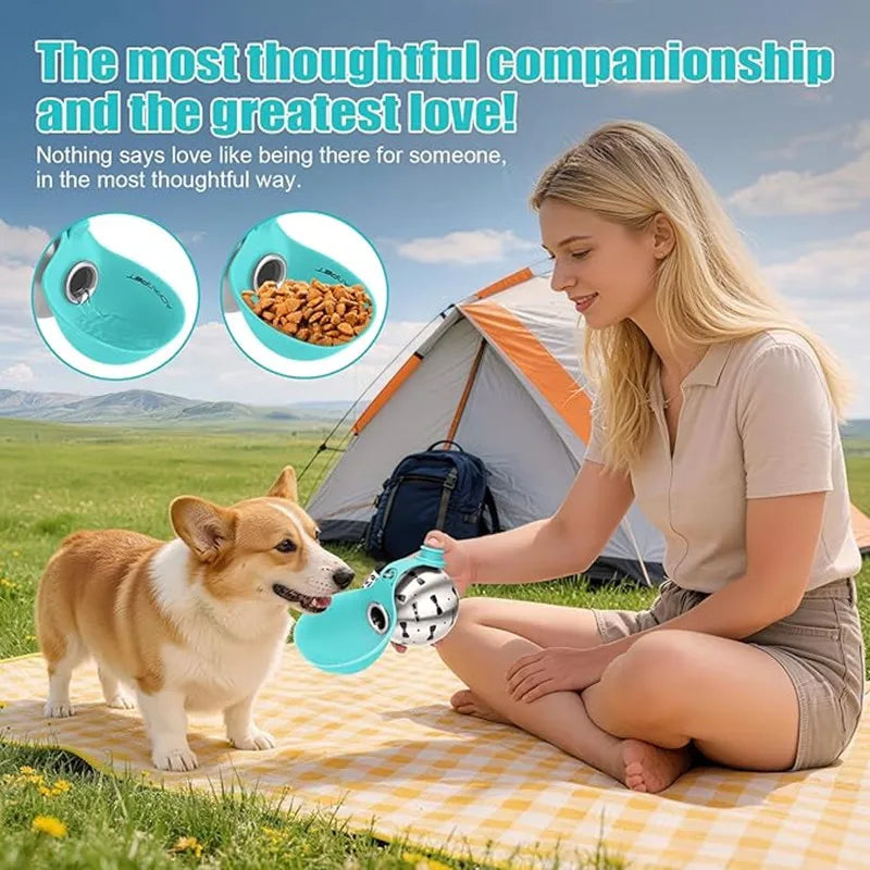 Portable Dog Water Bottle Stainless Steel Travel Cat Water Dispenser with Bowl No-Spill Puppy Water Bottle for Walking Hiking